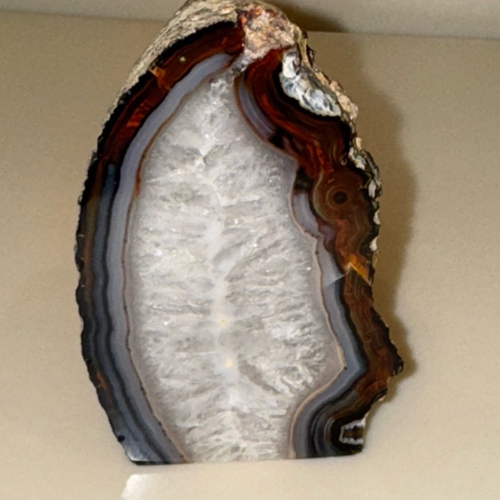 Polished Agate Crystal Geode Bookend Display Piece - Picture 6 of 11